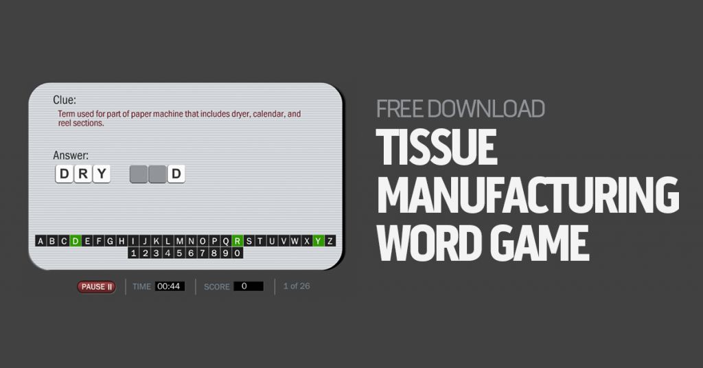 Tissue Manufacturing Word Game Image