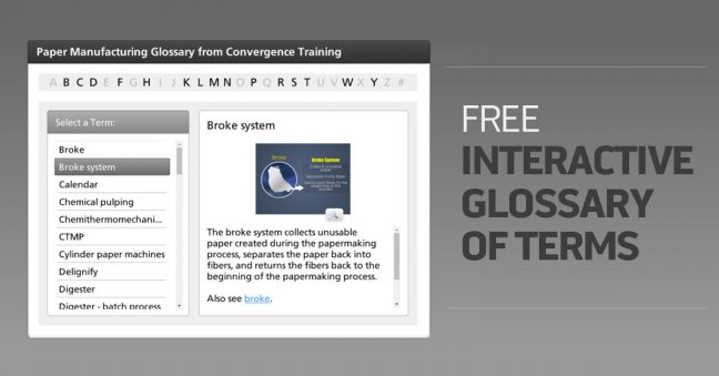 free interactive paper manufacturing glossary