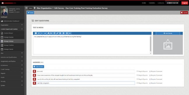 Smile Sheet Survey Creation Tool in LMS Image