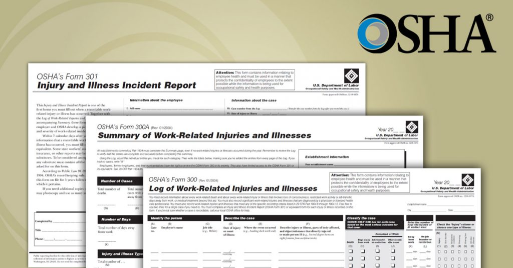 OSHA Form 300 Log of WorkRelated Injuries and Illnesses