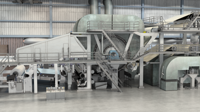 Tissue Manufacturing Machine 3D Model Yankee Dryer and Reel Image