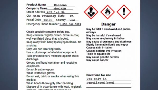 Hazard Communication GHS Label Image