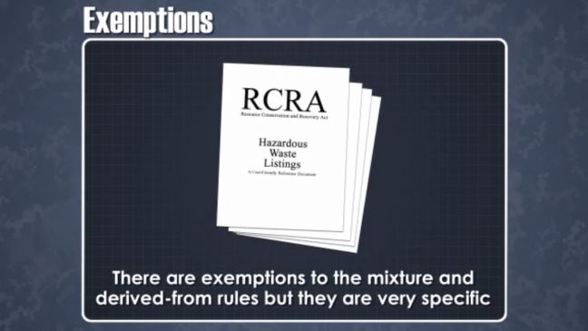 RCRA Hazardous Wastes Mixture and Derived Exclusions Image