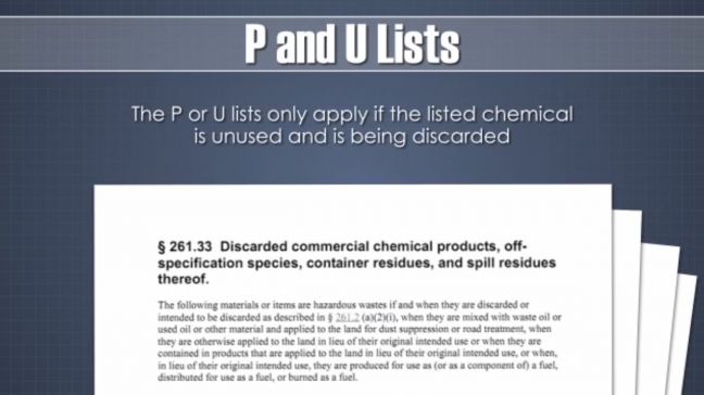 RCRA Hazardous Waste P and U List