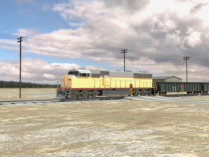 Image of track haulage at a surface mine