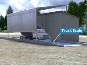 Image of a truck scale at a surface mine