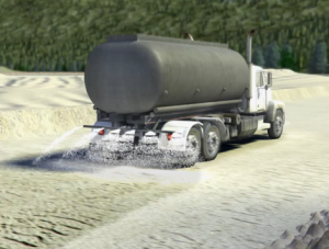 Image of a water truck at a surface mine