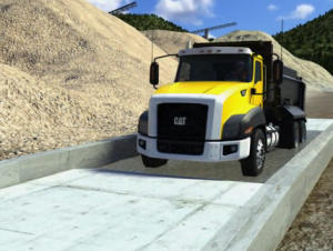 Image of a truck and wheel wash at a surface mine