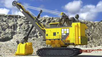 Mining equipment, large backhoe - screenshot from Convergence Video